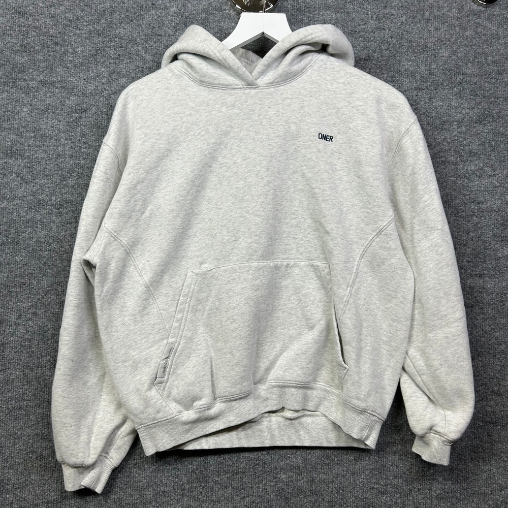 Oner Active Hoodie Women's Heather Gray Fleece Oversized Pullover Size Small